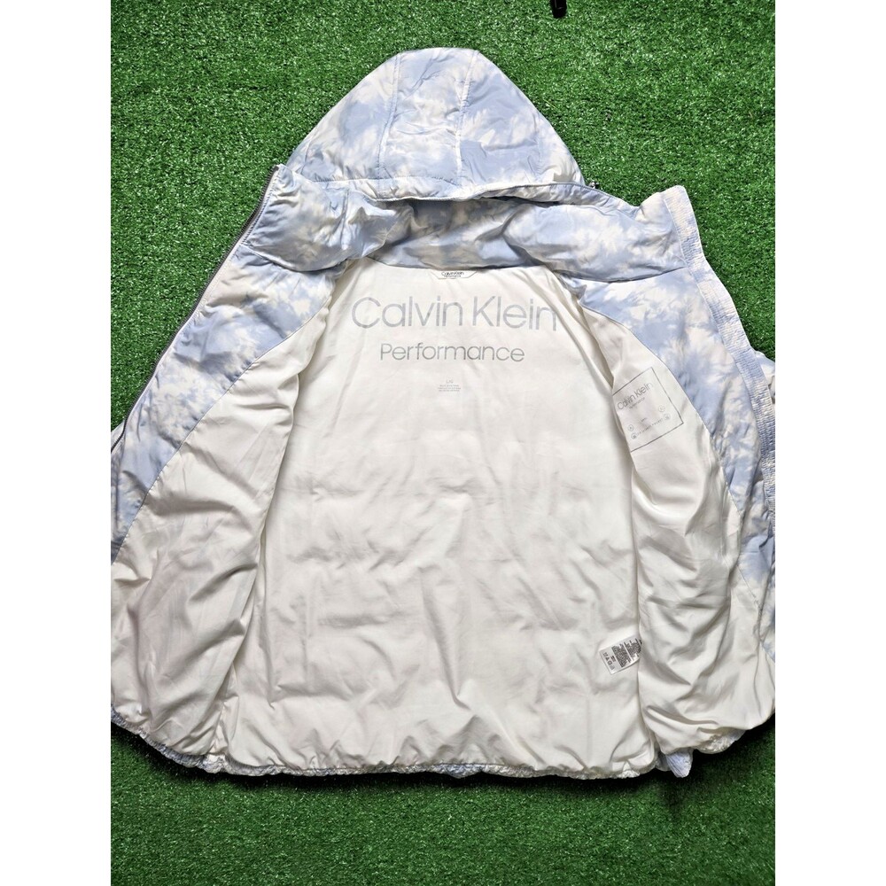 Calvin Klein Performance Puffer Jacket – Blue/White Tie-Dye – Women’s Large - Picture 7 of 16